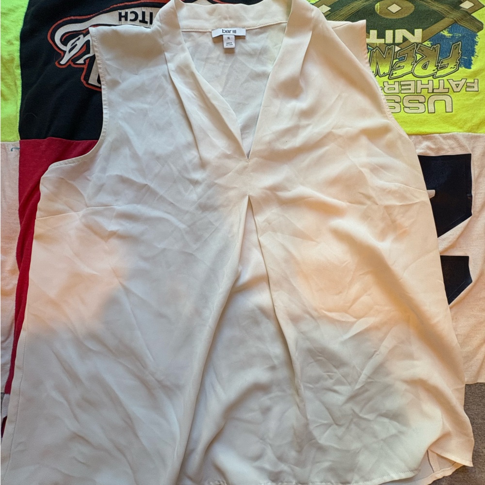 Bar III Ivory Chiffon Blouse